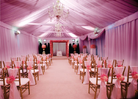 For a wonderfully romantic wedding you can rent a tent drape it with 